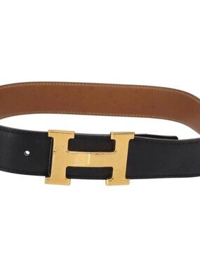HERMES H Constance Reversible Belt Leather 28.7" Black
